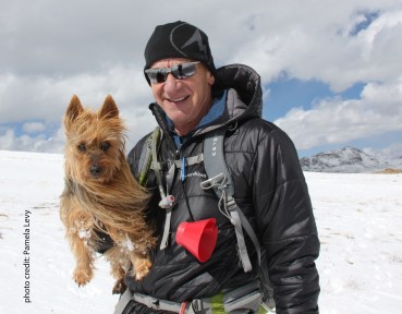 Rick Crandall and Emme in the mountains